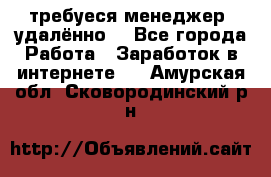 требуеся менеджер (удалённо) - Все города Работа » Заработок в интернете   . Амурская обл.,Сковородинский р-н